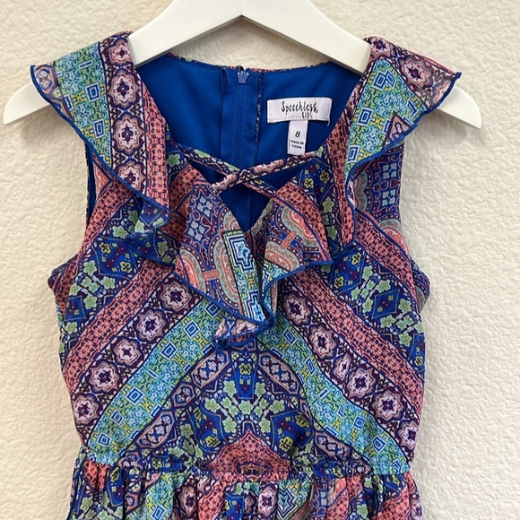 Speechless Kids' High Neck Romper Maxi Dress Size 8 - Picture 3 of 6